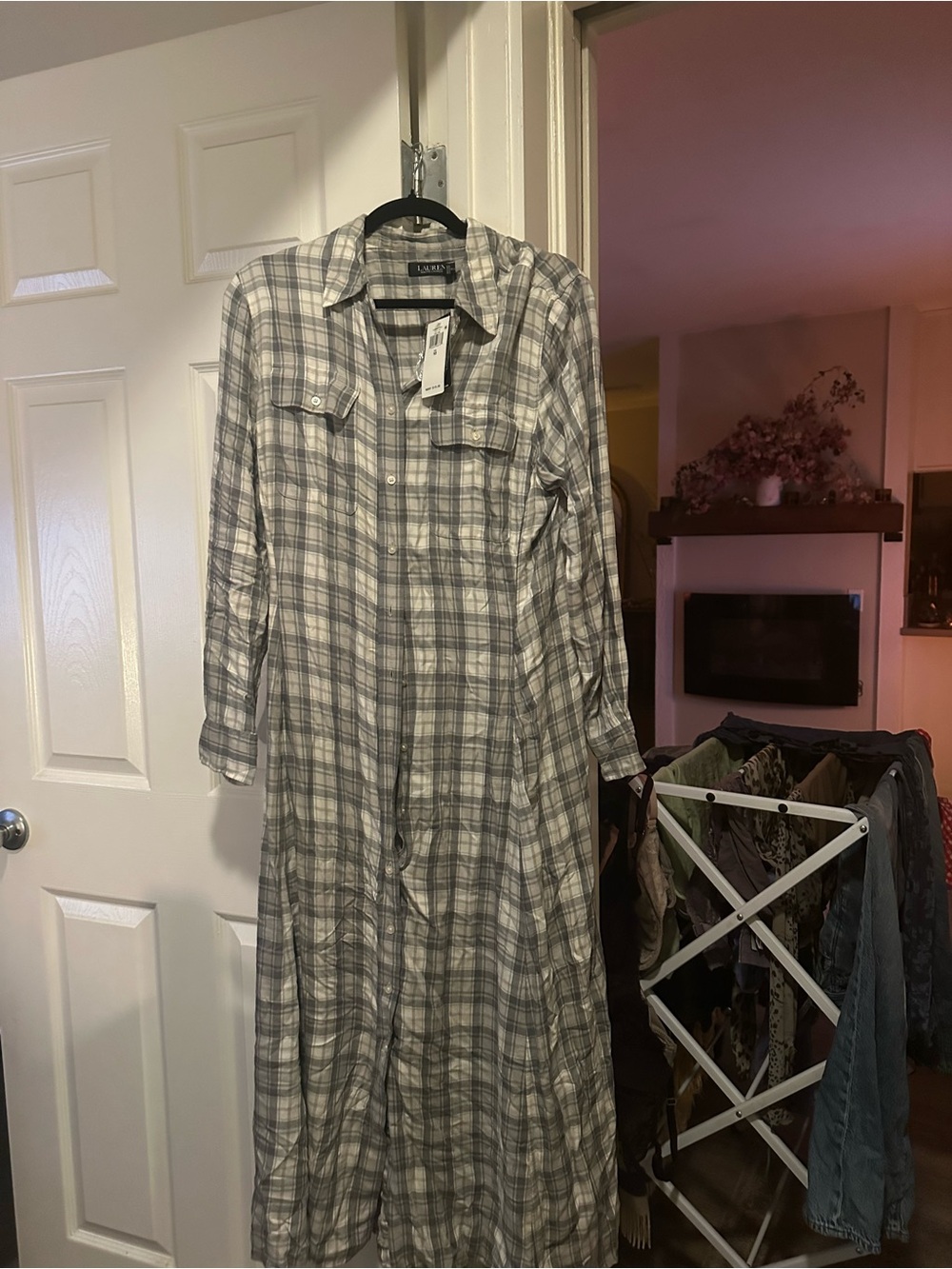 NWT Lauren Ralph Lauren Plaid Maxi Dress Sz 10